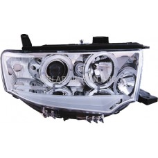 Mitsubishi Pajero 09-15 Chrome Projector Headlamp w Ring & Bar Mitsubishi Pajero 09-15 Chrome Projector Headlamp w Ring & Bar